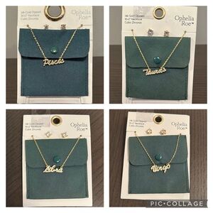 Astrological Sign Gold Necklace and Earrings Set NWT